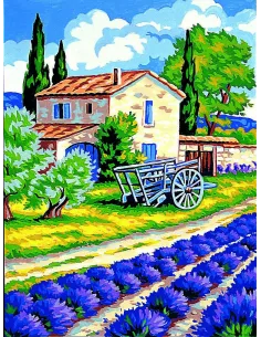 Canevas : 40x50 cm, Campagne méditerranéenne