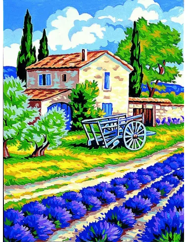 Canevas : 40x50 cm, Campagne méditerranéenne