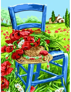 Canevas : 40x50 cm, Les coquelicots -