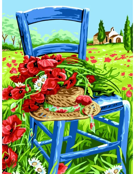 Canevas : 40x50 cm, Les coquelicots -