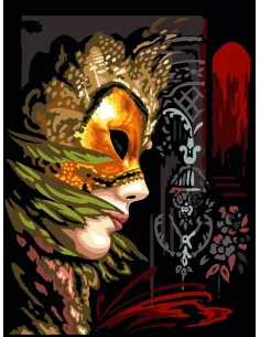 Canevas : 40x50 cm, Le masque d'or -