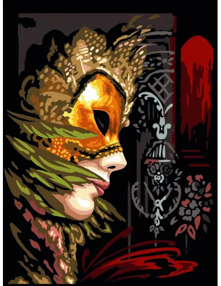 Canevas : 40x50 cm, Le masque d'or -
