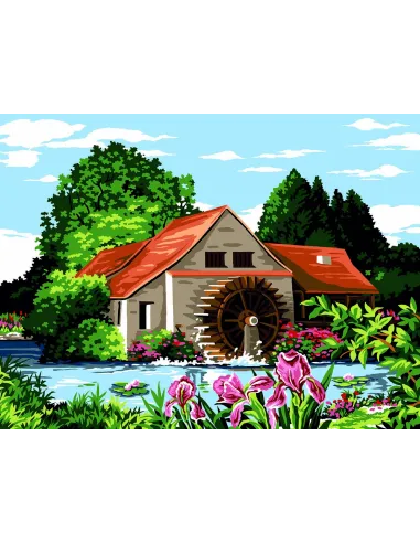 Canevas : 40x50 cm, L'eau du moulin