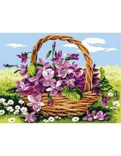 Canevas : 40x50 cm, Les violettes