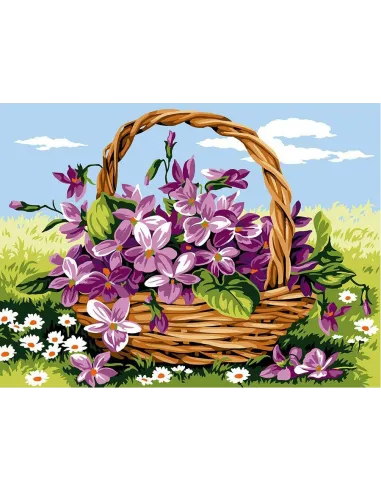Canevas : 40x50 cm, Les violettes