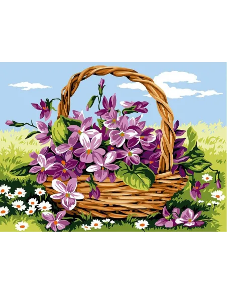 Canevas : 40x50 cm, Les violettes