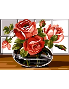 Canevas : 40x50 cm, N20 - roses