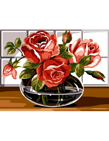 Canevas : 40x50 cm, N20 - roses