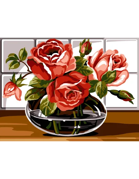 Canevas : 40x50 cm, N20 - roses