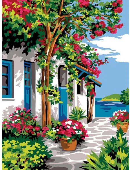 Canevas : 40x50 cm, N21 -  passage fleuri