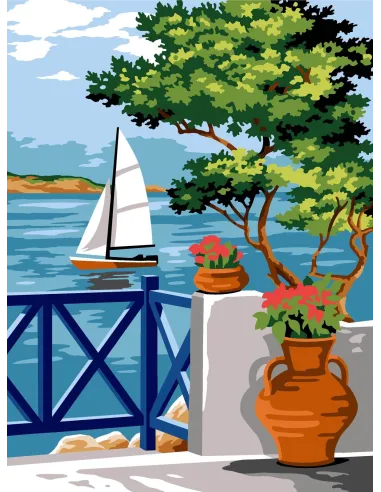 Canevas : 40x50 cm, N23 - la voile blanche