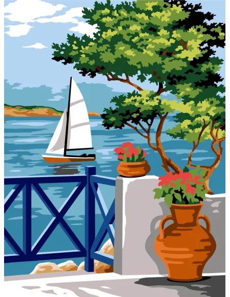 Canevas : 40x50 cm, N23 - la voile blanche