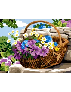 Canevas : 40x50 cm, N23 - panier de campagne