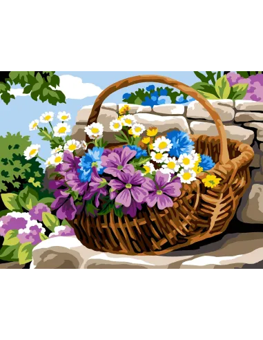 Canevas : 40x50 cm, N23 - panier de campagne
