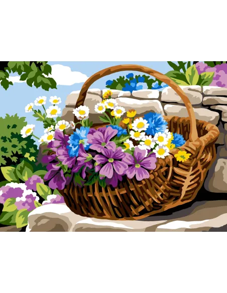 Canevas : 40x50 cm, N23 - panier de campagne