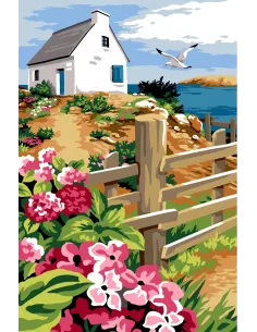 Canevas : 75x110 cm, N22 -  clôture sur mer