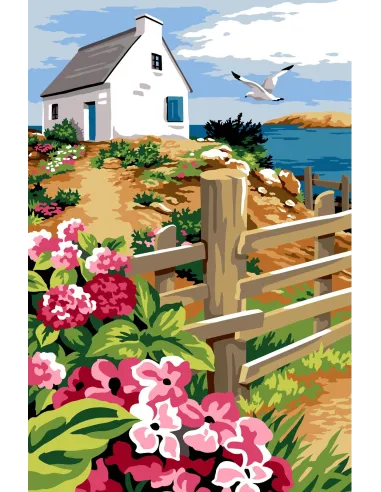 Canevas : 75x110 cm, N22 -  clôture sur mer