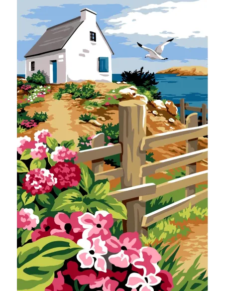 Canevas : 75x110 cm, N22 -  clôture sur mer