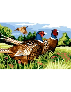Canevas : 75x110 cm, N23 - les faisans
