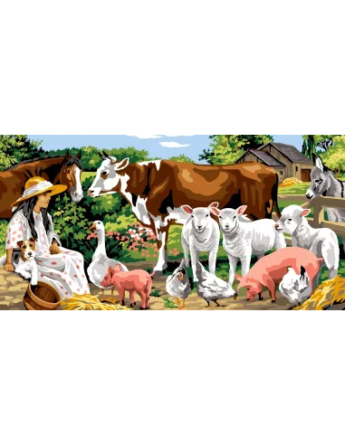 Canevas : 65x120 cm, N22 - la gardienne de l'enclos