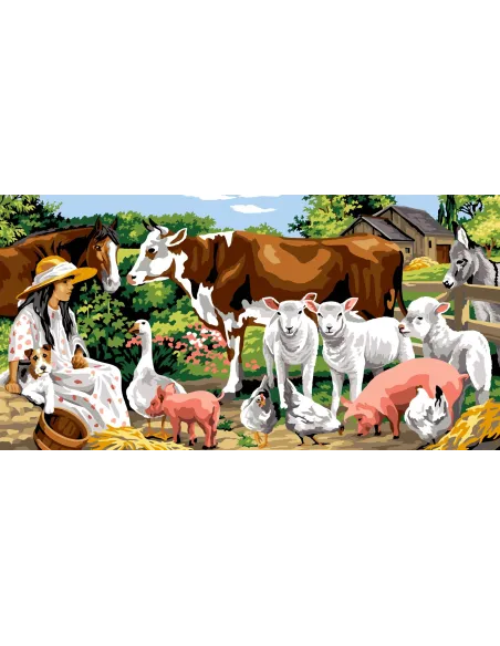 Canevas : 65x120 cm, N22 - la gardienne de l'enclos