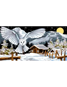 Canevas : 65x120 cm, N23 - la chouette des neiges