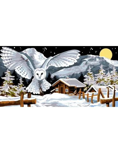 Canevas : 65x120 cm, N23 - la chouette des neiges