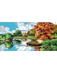 Canevas : 65x120 cm, N23 - le reflet dans l'eau