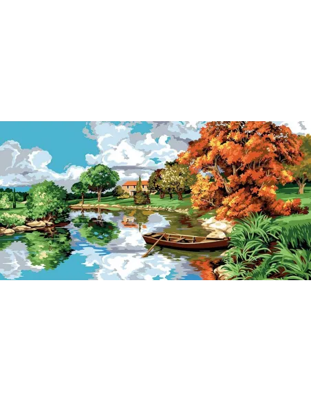 Canevas : 65x120 cm, N23 - le reflet dans l'eau