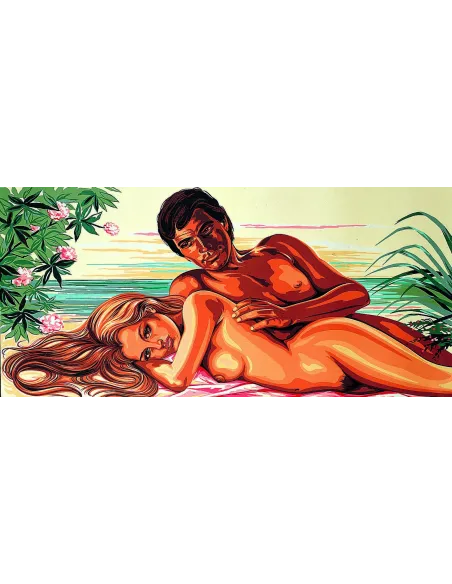 Canevas : 65x130 cm, Couple nu