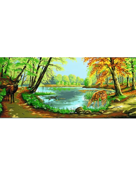 Canevas : 65x130 cm, En foret  