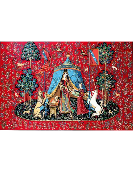 Canevas : 100x150 cm, Dame a la licorne
