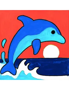 Kit canevas : 20x20 cm, Océan