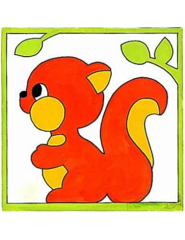 Kit canevas : 20x20 cm, Ecureuil