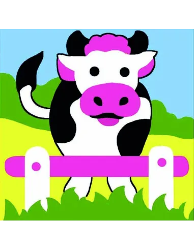 Kit canevas : 20x20 cm, Vache