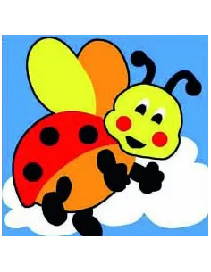 Kit canevas : 20x20 cm, Coccinelle
