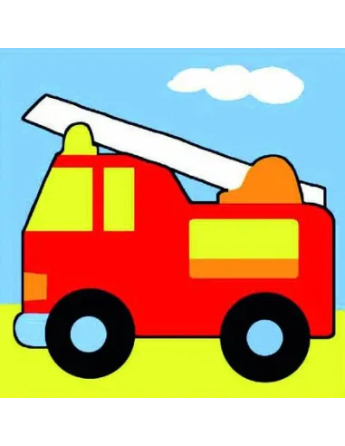 Kit canevas : 20x20 cm, Camion de pompier