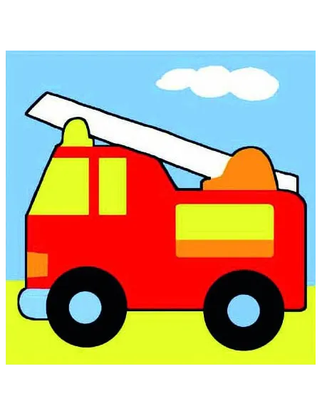 Kit canevas : 20x20 cm, Camion de pompier