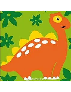 Kit canevas : 20x20 cm, Dino