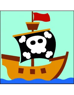Kit canevas : 20x20 cm, Pirate