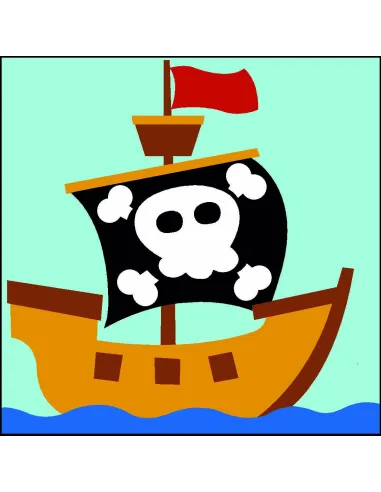 Kit canevas : 20x20 cm, Pirate