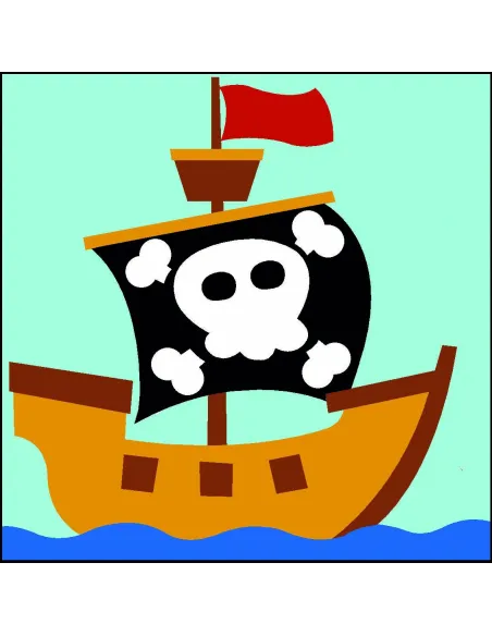 Kit canevas : 20x20 cm, Pirate