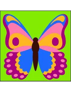 Kit canevas : 20x20 cm, Papillon