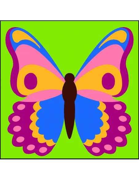 Kit canevas : 20x20 cm, Papillon