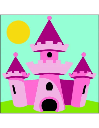 Kit canevas : 20x20 cm, Chateau de princesse