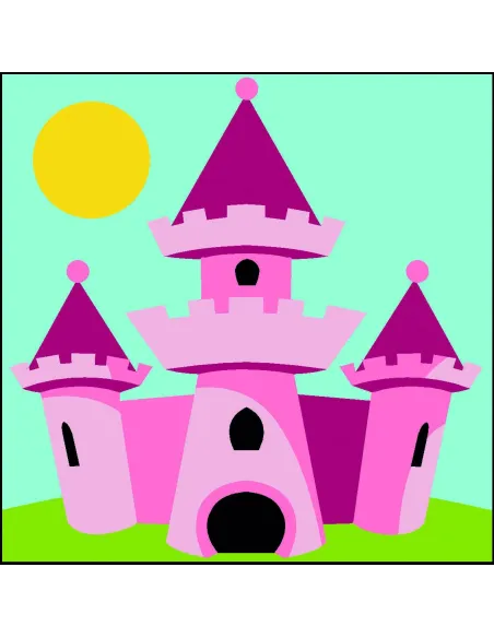 Kit canevas : 20x20 cm, Chateau de princesse