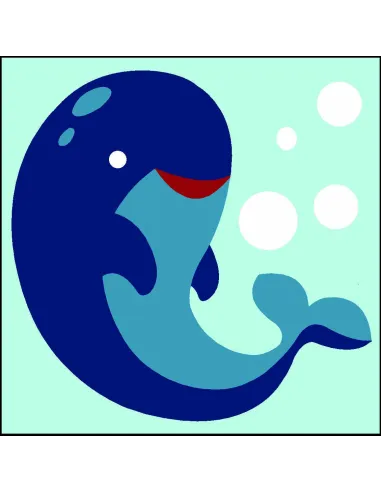 Kit canevas : 20x20 cm, Baleine