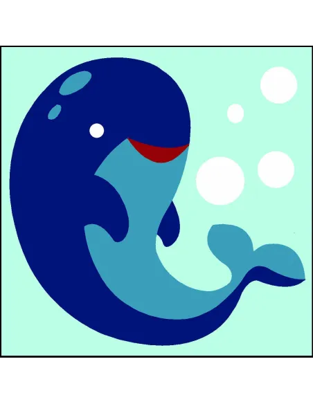 Kit canevas : 20x20 cm, Baleine