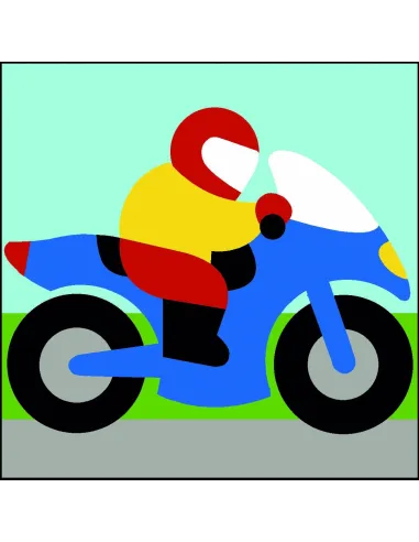 Kit canevas : 20x20 cm, Moto
