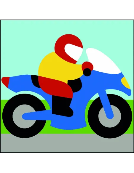 Kit canevas : 20x20 cm, Moto